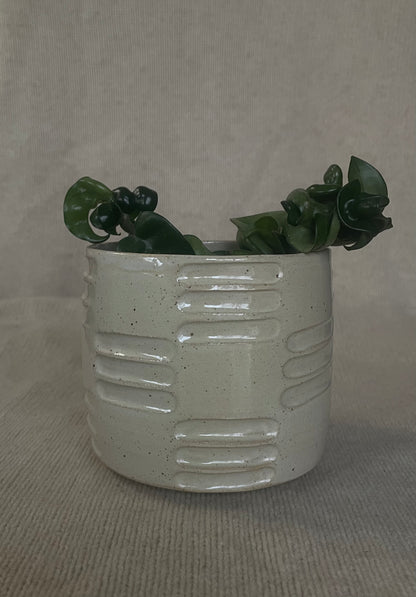 4" Carved Plant Pot